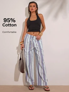 SHEIN BAE ملابس علوية نسائية قصيرة ظهر مكشوف بياقة عالية بلون أحادي - الأسود - مشاهدة 3
