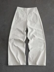 ROMWE MEN Men's Loose Fit Denim Jeans With Skull Print And Pockets - Black and White - View 2