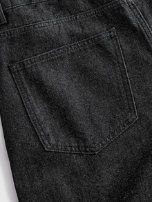 ROMWE MEN Men's Plaid Patchwork Loose Fit Jeans - Multicolor - View 5
