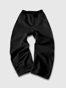ROMWE MEN Street Life Men's Letter & Eagle Print Drawstring Waist Casual Sweatpants - Multicolor - View 5