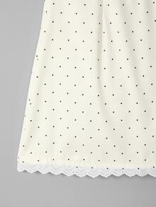 EMERY ROSE Women's Polka Dot Casual Versatile Date & Outing Mini Skirt - Apricot - View 5