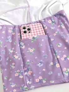 Sovereign Charm Women's Ditsy Floral Random All-Over Print Ribbon Bow Decor Sports Mini Skirt - Multicolor - View 5