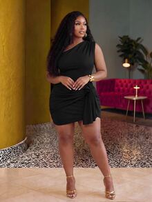 Slaydiva Plus Size Dresses - Black - View 5