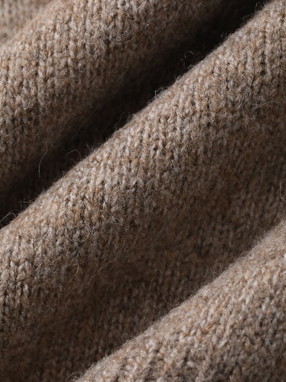 Women's Crew Neck Long Sleeve Khaki Solid Color Loose Ribbed Knit Casual Versatile Sweater Fall