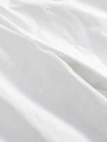 SHEIN Sparklyn 青少年女孩純色高腰寬腿鬆身長褲 - 白色 - 查看 5