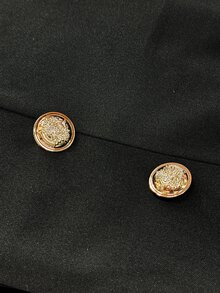 Lunelith SHEIN Lunessa Elegant Banquet Date Holiday Ribbon Design Split Hem Button Decor Women's Long Dress Spring Summer Autumn Black - Black - View 5