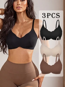 Slayform Women's Bestselling Sports Bra, Comfortable, High Cost-Performance, High Quality, Fitted, 3 Pieces Set - Multicolor - View 1