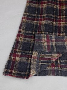 Zovinel Flannel Weave Plaid Overcoat With Metal Decoration, Romantic Elegant Fall Autumn/Winter,Back To School, Casual Commute Work - Multicolor - View 10