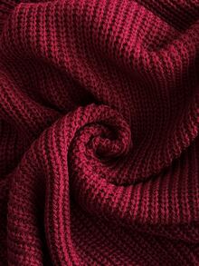 Pariaura Women's Oversized Casual Knit Cardigan With Pockets, Solid Color Dark Red Day Time Work Autumn - Burgundy - View 6