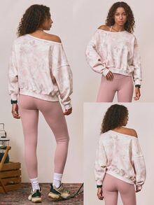 GLOWMODE Everyday Fleece Shine Bright Soft Warm Lightweight Oversized Off-The-Shoulder Pullover Sweatshirt Autumn Winter Outdoors Daily Casual Wear - Grey - View 7