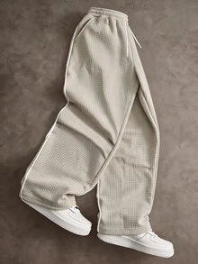 Sport MetroGents Men's Drawstring Waist Pocket Loose Casual Sports Long Pants, Gym - Khaki - View 1
