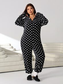 Solflare Plus Size Women Polka Dot Casual Daily Wear Jumpsuit - Multicolor - View 7