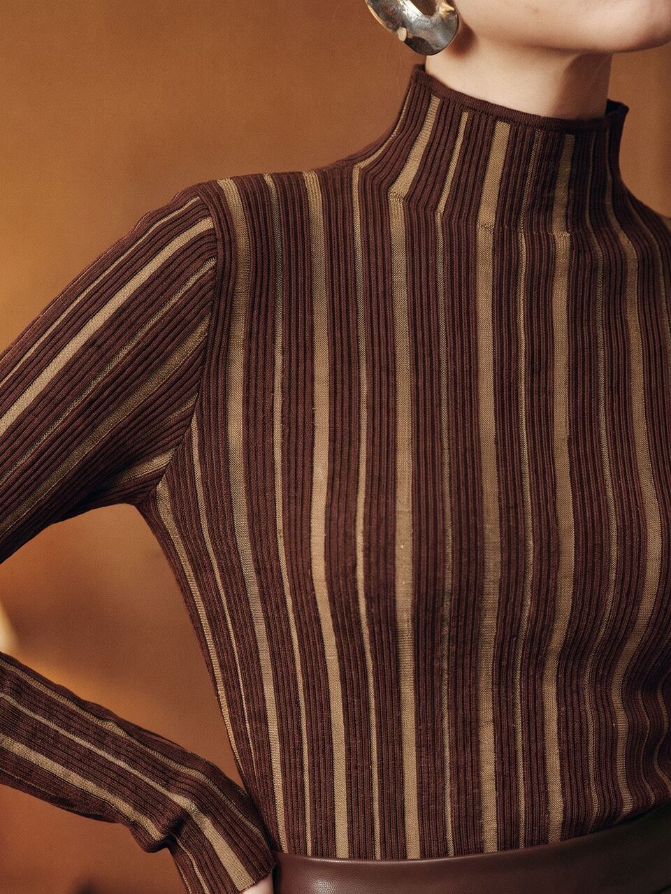 Anewsta Spring/Autumn Elegant Solid Color Knitted Patchwork Organza Long Sleeve Pullover Sweater, Autumn, Autumn Season, Winter, Going Out, Elegant, Leisure, Formal, Party