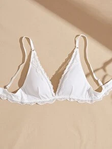 Lullawish Women's Lace Patchwork Casual Daily Spaghetti Strap Bra - White - View 11