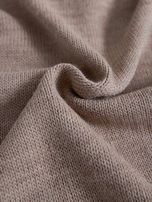 SHEIN Mocha Brown Ribbed Long Sleeve Knit Cardigan & Wide Leg Pants Two Pieces Set – Soft Acrylic Blend, Cozy Winter Lounge Co-Ord, Minimal Chic Matching Suit - Mocha Brown - View 9
