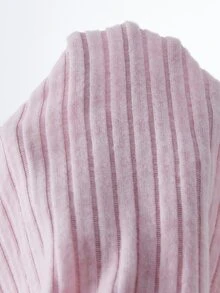 Lyckli Maternity Solid Color Twist Design Long Sleeve Slim Fit Elegant Dress - Pink - View 10