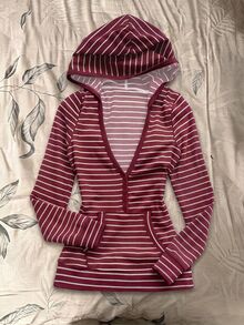 IslaSuriya Women's Casual Striped Long Sleeve Hooded T-Shirt - Multicolor - View 4