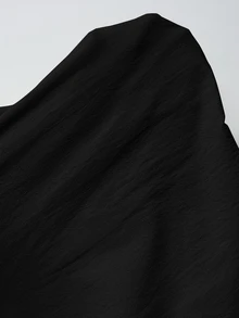 Elaquor Plus Size Women's Solid Color Pleated Casual Versatile Daily Wear Blouse Fall - Black - View 8