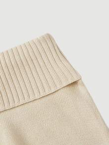 SHEIN MOD Women's Solid Color Casual Versatile Daily Knit Mini Skirt - White - View 7