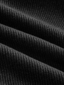 ROMWE Grunge Punk Hedi Punk Knight Napoleon Button Design Colorblock High Neck Fitted Sweater - Black - View 4