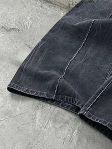 NEON BLANC Men's Casual Washed Wide Leg Denim Jeans, Grunge, Plain, Pocket, Urban, Work - Black - View 5