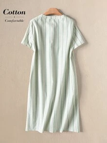 Rusticease 大尺碼休閒白色洋裝 夏季洋裝 夏季女裝 海灘度假 女款度假穿搭 田園風女裝 - 彩色 - 查看 3