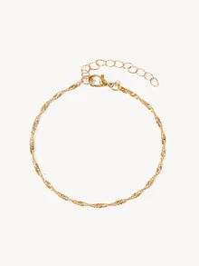 Opalesca 5قطع/مجموعة ساعات معصم نسائية كوارتز بقرص مربع وسوار من الصلب + سوار، تصميم كلاسيكي، غير مرفق بعلبة ساعة - الذهبي - مشاهدة 5