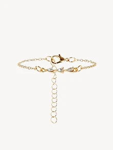 Opalesca 5قطع/مجموعة ساعات معصم نسائية كوارتز بقرص مربع وسوار من الصلب + سوار، تصميم كلاسيكي، غير مرفق بعلبة ساعة - الذهبي - مشاهدة 4