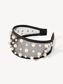 Opalesca 1pc Women's Black Wide Headband, Premium Luxury Style, Versatile Hair Accessory With Hair Clip Hairband - Multicolor - View 3