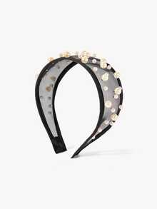 Opalesca 1pc Women's Black Wide Headband, Premium Luxury Style, Versatile Hair Accessory With Hair Clip Hairband - Multicolor - View 2