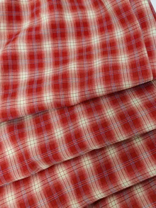 Grovea Plus Size Spring/Summer Vintage Red Plaid Casual Vacation Versatile Wide Leg Straight Pants Fall - Red - View 5