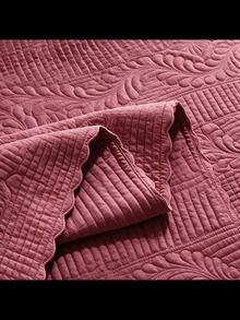 Made In Turkey Bedspread Set With Pillowcases Soft Touch Bed Cover - Burgundy - View 4
