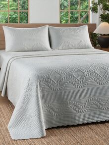 Made In Turkey Bedspread Set With Pillowcases Soft Touch Bed Cover - Dark Grey - View 3
