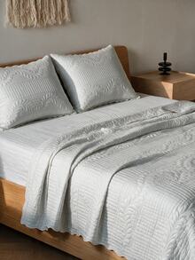 Made In Turkey Bedspread Set With Pillowcases Soft Touch Bed Cover - Dark Grey - View 7