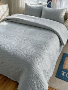Made In Turkey Bedspread Set With Pillowcases Soft Touch Bed Cover - Dark Grey - View 8