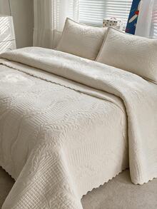 Made In Turkey Bedspread Set With Pillowcases Soft Touch Bed Cover - Beige - View 8