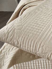 Made In Turkey Bedspread Set With Pillowcases Soft Touch Bed Cover - Beige - View 4