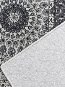 Digitally Printed Non-Slip Washable Runner And Area Rug, Modern Design | Modern, Scandinavian, Bohemian And Classic Styles | 100% Polyester - Light Grey - View 7