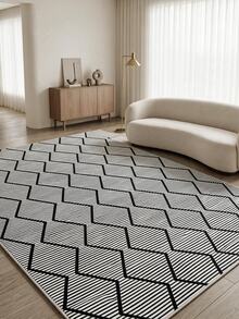 Digitally Printed Non-Slip Washable Runner And Area Rug, Modern Design | Modern, Scandinavian, Bohemian And Classic Styles | 100% Polyester - White - View 4