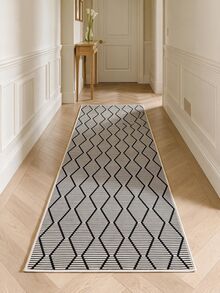 Digitally Printed Non-Slip Washable Runner And Area Rug, Modern Design | Modern, Scandinavian, Bohemian And Classic Styles | 100% Polyester - White - View 5