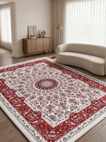Digitally Printed Non-Slip Washable Runner And Area Rug, Modern Design | Modern, Scandinavian, Bohemian And Classic Styles | 100% Polyester - Coral Pink - View 4