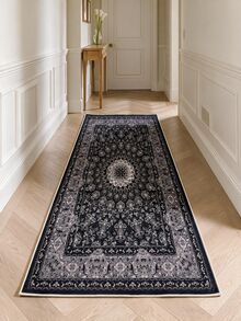 Digitally Printed Non-Slip Washable Runner And Area Rug, Modern Design | Modern, Scandinavian, Bohemian And Classic Styles | 100% Polyester - Dark Grey - View 4