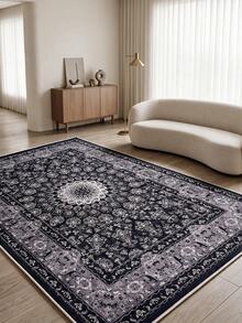 Digitally Printed Non-Slip Washable Runner And Area Rug, Modern Design | Modern, Scandinavian, Bohemian And Classic Styles | 100% Polyester - Dark Grey - View 5