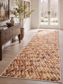 Digitally Printed Non-Slip Washable Runner And Area Rug, Modern Design | Modern, Scandinavian, Bohemian And Classic Styles | 100% Polyester - Gold - View 7