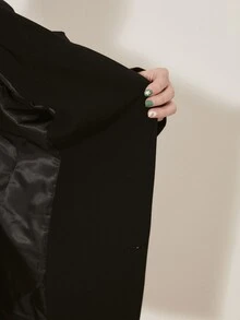 ATUI Studio Women's Tie Waist Blazer Jacket, Asymmetrical Pocket Design, Slimming Versatile Suit Set, European And American Style - Black - View 7