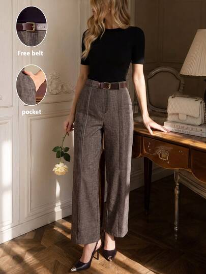 Vintamour Elegant Office Business Daily Work Women Pants Casual Elegant Formal Teacher Pants For Women Elegant Back To School Pants For Women Fall/Winter