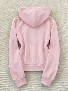 Sundraya White Ink Hooded Slim Fit Sweatshirt Jacket For Women - Multicolor - View 2