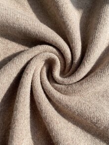 Comfortcana Plus Size Autumn/Winter Floral Knit Fitted A-Line Commute Minimalist Vintage Sweater Skirt - Camel - View 6