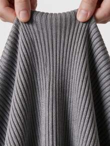Momance Autumn/Winter Knit Maternity Maxi Dress, High Neck Patchwork Photoshoot, Long Sleeve Ribbed Brushed Knit 2 In 1, Grey Business Casual Chic Elegant - Black - View 6