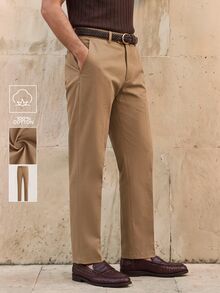 Suiteron Men's Solid Color Casual Versatile Commute Travel Suit Pants With Pockets Business Office Men's Old Money Style Formal,Suit Pants Brown - Khaki - View 2